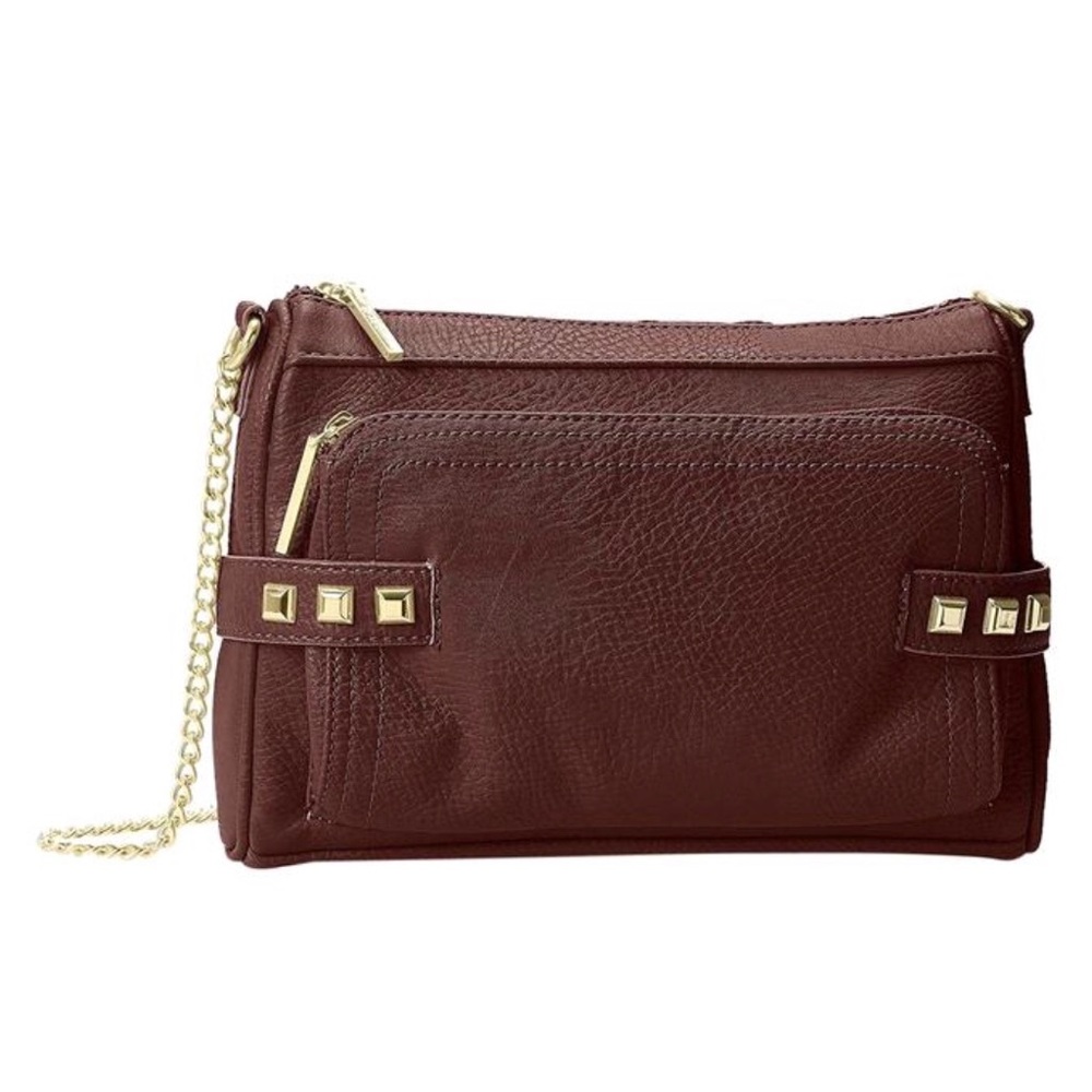 BCBGENERATION PURSE HANDBAG DARK MAROON BAG STUD